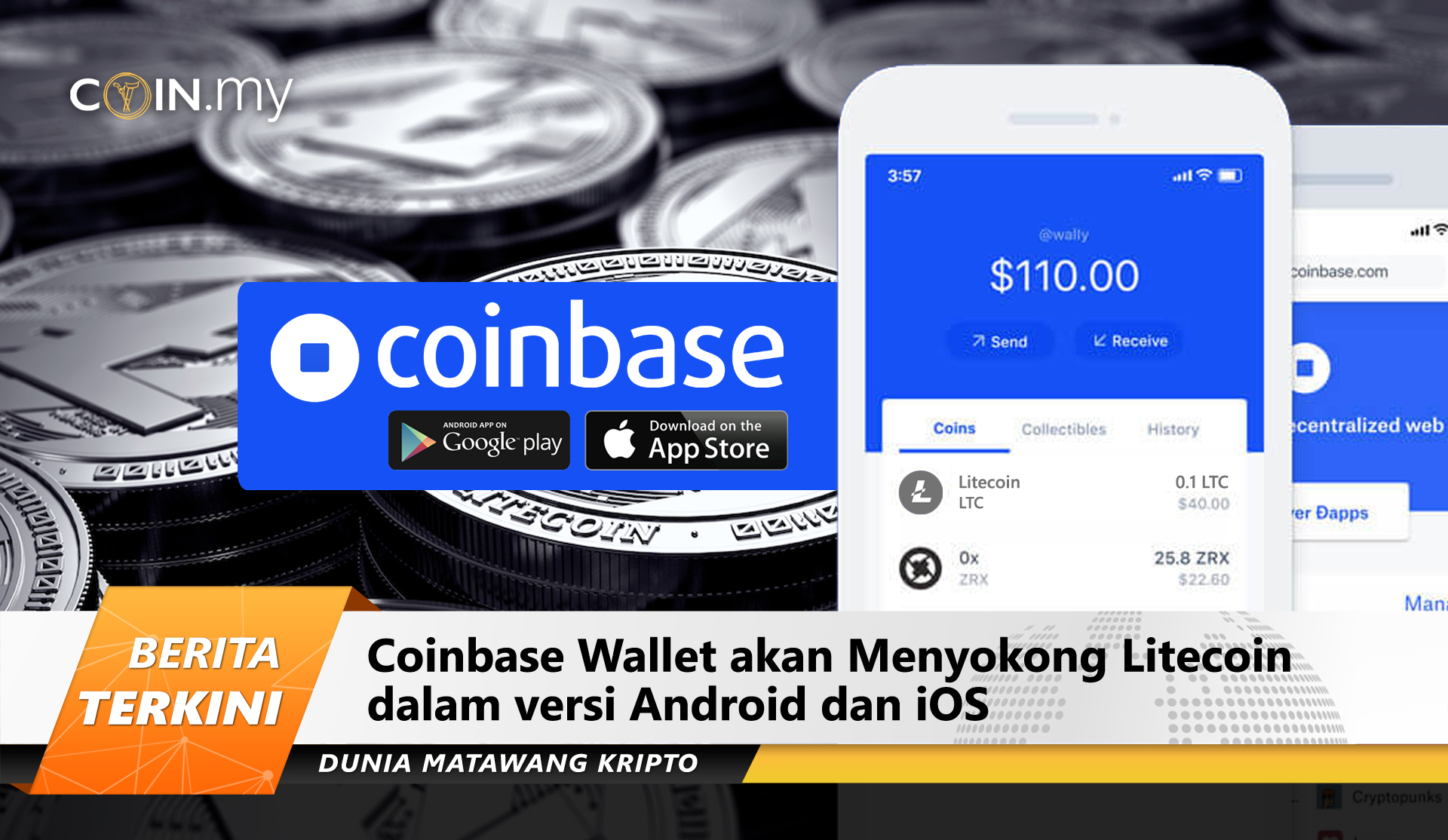 Coinbase Wallet akan Menyokong Litecoin dalam versi ...